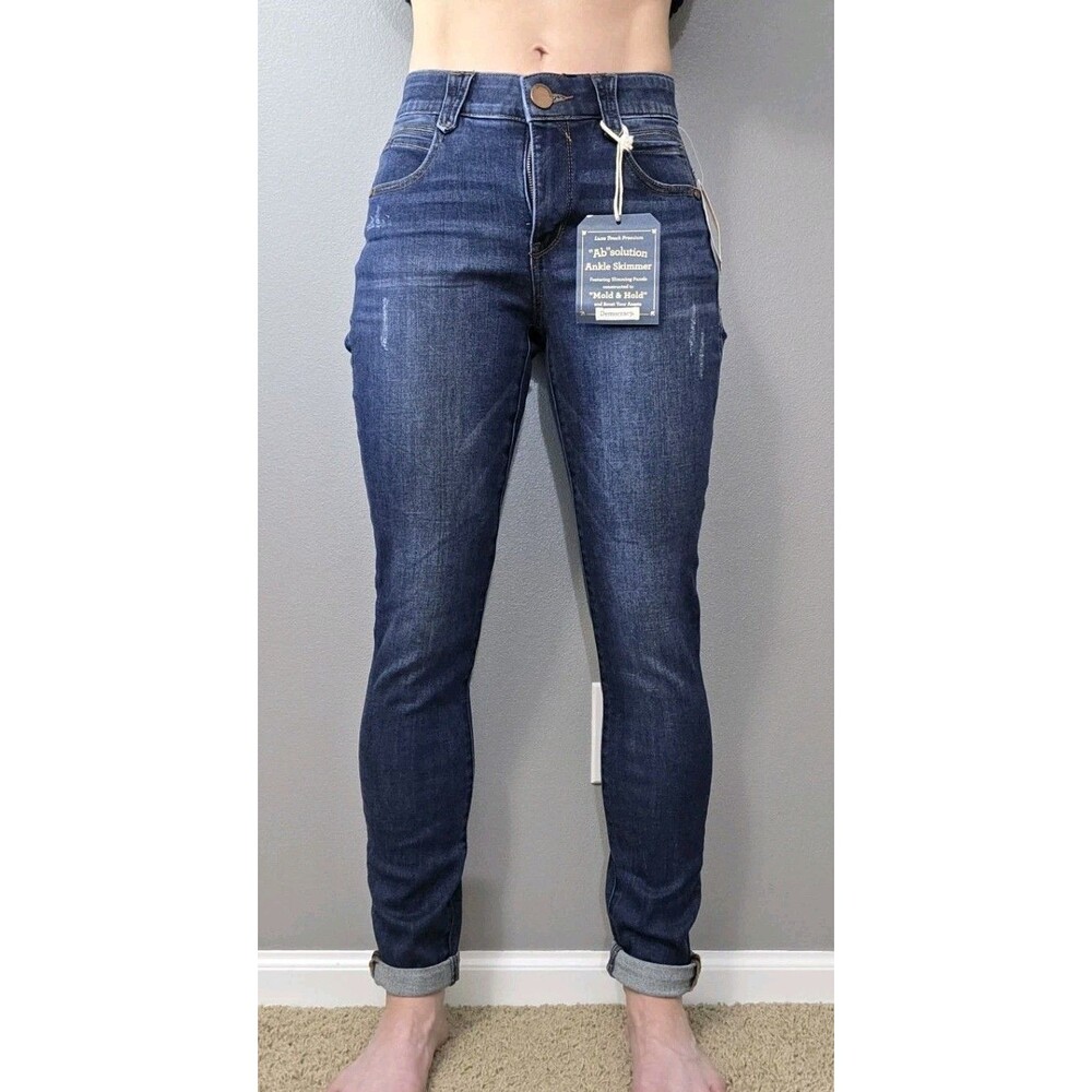 NWT Democracy "Ab"solution |Sz 0| Distressed Ankle Skimmer Jeans Slimming Panel
